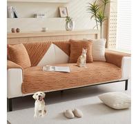 Simple Textured Couch Cover Soft Plush Couch Covers for 2 3 4 Cushion Cover Solid Color Sectional Couch Cover Non Slip Fluffy Sofa Slipcover for Dogs Cats Pet,Curryb,70 * 90cm/27.6 * 35.4in(Curryc,70*