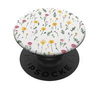 Simple Wild Flower Floral Fleurs Sauvages PopSockets PopGrip Adhésif Noir pour Téléphone avec un Boîtier, sans Charge Sans Fil