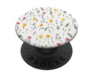 Simple Wild Flower Floral Fleurs Sauvages PopSockets PopGrip Adhésif Noir pour Téléphone avec un Boîtier, sans Charge Sans Fil