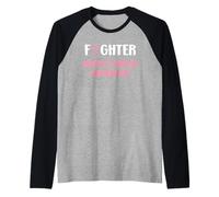 Simple Woman Fighting Ribbon Fighter Breast Cancer Awarenes Manche Raglan