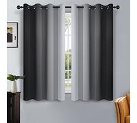 SimpleHome Rideaux occultants ombrés pour Chambre à Coucher, Noir dégradé à Gris et Blanc, Rideaux de fenêtre à Isolation Thermique avec œillets pour Salon, 2 Panneaux, 132,1 x 137,2 cm de Long