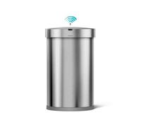 simplehuman 45L poubelle demi-lune à capteur avec réserve de sacs acier inoxydable
