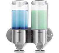 Simplehuman Accessoires de salle de bains - Distributeur de savon liquide et de shampoing avec support, 2 x 444 ml, acier inoxydable brossé BT1028