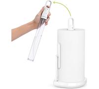 simplehuman KT1199 Porte-Rouleau d'essuie-Tout avec Pompe de pulvérisation, autoportant, Facile à déchirer, Base lestée (Convient aux Rouleaux de Cuisine de 23 à 28 cm), Acier Blanc, KT1199