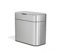 simplehuman Bac à Compost 4 L pour Cuisine, Support Magnétique, Couvercle Aéré Anti-Odeurs, Bac Intérieur Amovible, Sacs Compostables Inclus, Acier Inoxydable Brossé