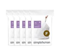 simplehuman Code F sacs poubelle sur mesure, 5 x paquet de 20 (100 sacs), plastique blanc
