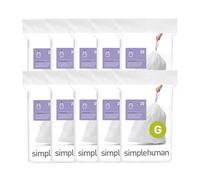 simplehuman Code G 200 Sacs Poubelle sur Mesure, 30 L Blanc