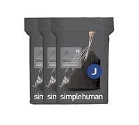 simplehuman Code J 60 Count, Genuine Odorsorb Custom Fit Liners, Drawstring Odor Absorbing Trash Bags in Dispenser Packs, 30-45 Liter / 8-12 Gallon