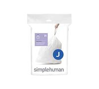 simplehuman, code J, sacs poubelle sur mesure, paquet de 20, plastique blanc