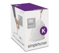 simplehuman Code K Custom Fit Drawstring Trash Bags, 35-45 Liter / 9-12 Gallon, White, 100 Count