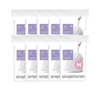 simplehuman Code M 200 Count, Dispenser Pack Custom Fit Liners, Drawstring Trash Bags, 45 Liter / 11.9 Gallon