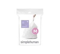 simplehuman, code M, sacs poubelle sur mesure, paquet de 20, plastique blanc