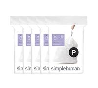 simplehuman Code P sacs poubelle sur mesure, 5 x paquet de 20 (100 sacs), plastique blanc