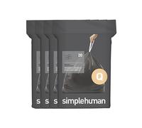 simplehuman Code Q Lot de 80 sacs poubelle Odorsorb authentiques sur mesure, avec cordon de serrage absorbant les odeurs, 50 à 65 litres