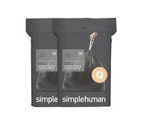 simplehuman Code Q Odorsorb Lot de 40 sacs poubelle avec cordon de serrage absorbant les odeurs 50 à 65 litres