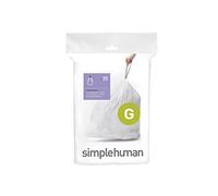 simplehuman CW0166 code G maatwerk afvalzakken, vuilniszakken, 30 liter, pak van 20, wit plastic