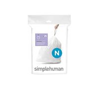 simplehuman CW0174 code N, sacs poubelle sur mesure, paquet de 20, plastique blanc