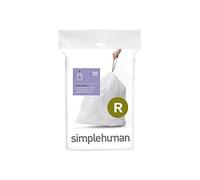 simplehuman CW0201 code R, sacs poubelle sur mesure, paquet de 20, plastique blanc