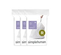 simplehuman CW0253 code R, sacs poubelle sur mesure, 3 x paquet de 20 (60 sacs), plastique blanc
