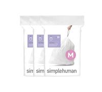 simplehuman CW0261 code M, sacs poubelle sur mesure, 3 x paquet de 20 (60 sacs), plastique blanc