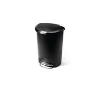 Simplehuman cw1355 poubelle semi-ronde à pédale noir 50 l
