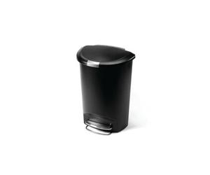Simplehuman cw1355 poubelle semi-ronde à pédale noir 50 l