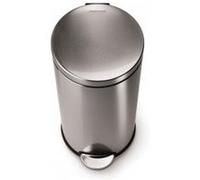 SIMPLEHUMAN CW1810 POUBELLE RONDE À PÉDALE, ACIER INOX BROSSÉ 30 L G