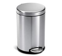 simplehuman CW1852CB poubelle ronde à pédale, petite poubelle de salle de bain bureau chambre, acier inoxydable brossé, 4.5 litres