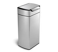 Poubelle Simplehuman rectangulaire inox 30 L. Easy touch-bar (Sac H)