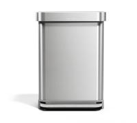 simplehuman CW2023 poubelle rectangulaire à pédale, avec réserve à sacs, poubelle de cuisine, acier inoxydable brossé, 55 litres