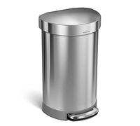 simplehuman CW2030 poubelle demi-lune à pédale, poubelle de cuisine, acier inoxydable brossé, 45 litres