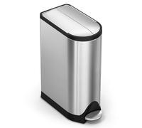 simplehuman CW2058 Poubelle Papillon à pédale, étroite, Poubelle de Cuisine, Acier Inoxydable brossé, 18 litres