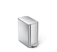simplehuman CW2096 Poubelle à pédale étroite en acier inoxydable brossé 5 l