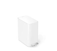 simplehuman CW2102 Poubelle à pédale étroite en acier blanc 5 l
