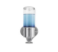 simplehuman Distributeur Mural, Acier Inoxydable Brossé | Single, Distributeur de Douche pour Shampoing, Après-Shampoing et Gel Douche, Anti-Rouille, 1 Compartiment, 444 ml