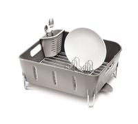 simplehuman KT1106 égouttoir à vaisselle compact pour cuisine, plastique gris