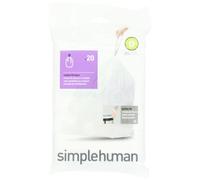 simplehuman Lot de 4 sacs poubelle G sur mesure, 30 litres, 20 pièces