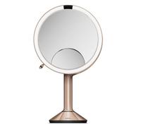 simplehuman ST3034 miroir à capteur trio, acier inoxydable or rose