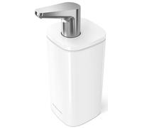 simplehuman Pompe à impulsion de 283,5 g, distributeur de savon liquide, pompe à savon pour les mains, anti-goutte, en acier inoxydable blanc
