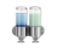 simplehuman, pompes murales double, Acier Inoxydable Brossé