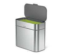 simplehuman poubelle à compost de cuisine, bac à compost poubelle déchets organiques, acier inoxydable brossé, 4 litres, CW1645