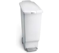 simplehuman Poubelle Étroite À Pédale en Plastique Blanc 40L Blanc G