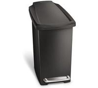 simplehuman Poubelle Étroite À Pédale en Plastique Noir 10L G