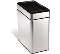 simplehuman Poubelle Étroite Ouverte Acier Inoxydable Brossé 10L acier inoxydable G