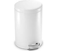 simplehuman Poubelle Ronde À Pédale en Acier Blanc 4.5L Blanc G