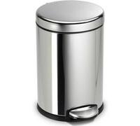 simplehuman Poubelle Ronde À Pédale en Acier Poli 4.5L G