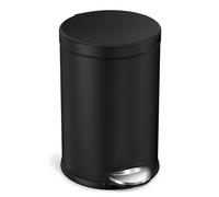 simplehuman Poubelle ronde de salle de bain 4,5 litres, noir mat