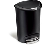Poubelle Simplehuman Semi Round Plastique Noire 50L