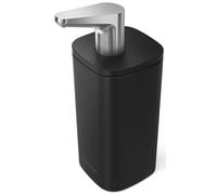 simplehuman Pulse Pompe, Acier Noir | Distributeur Savon Liquide Manuel, 300 ml, Cuisine et Salle de Bain, Poussoir Doux et Précis, Bec Anti-goutte, Rechargeable