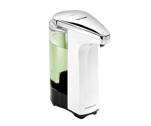 simplehuman ST1018 distributeur automatique de savon liquide avec capteur, plastique blanc, 237 ml